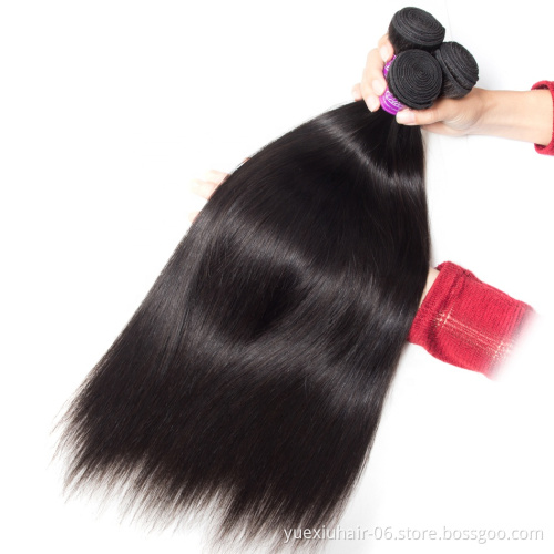 New Arrival Human Hair Bundles with Lace Frontal Closure Soft and Shinny Straight Hair Bundles with Swiss Lace Frontals